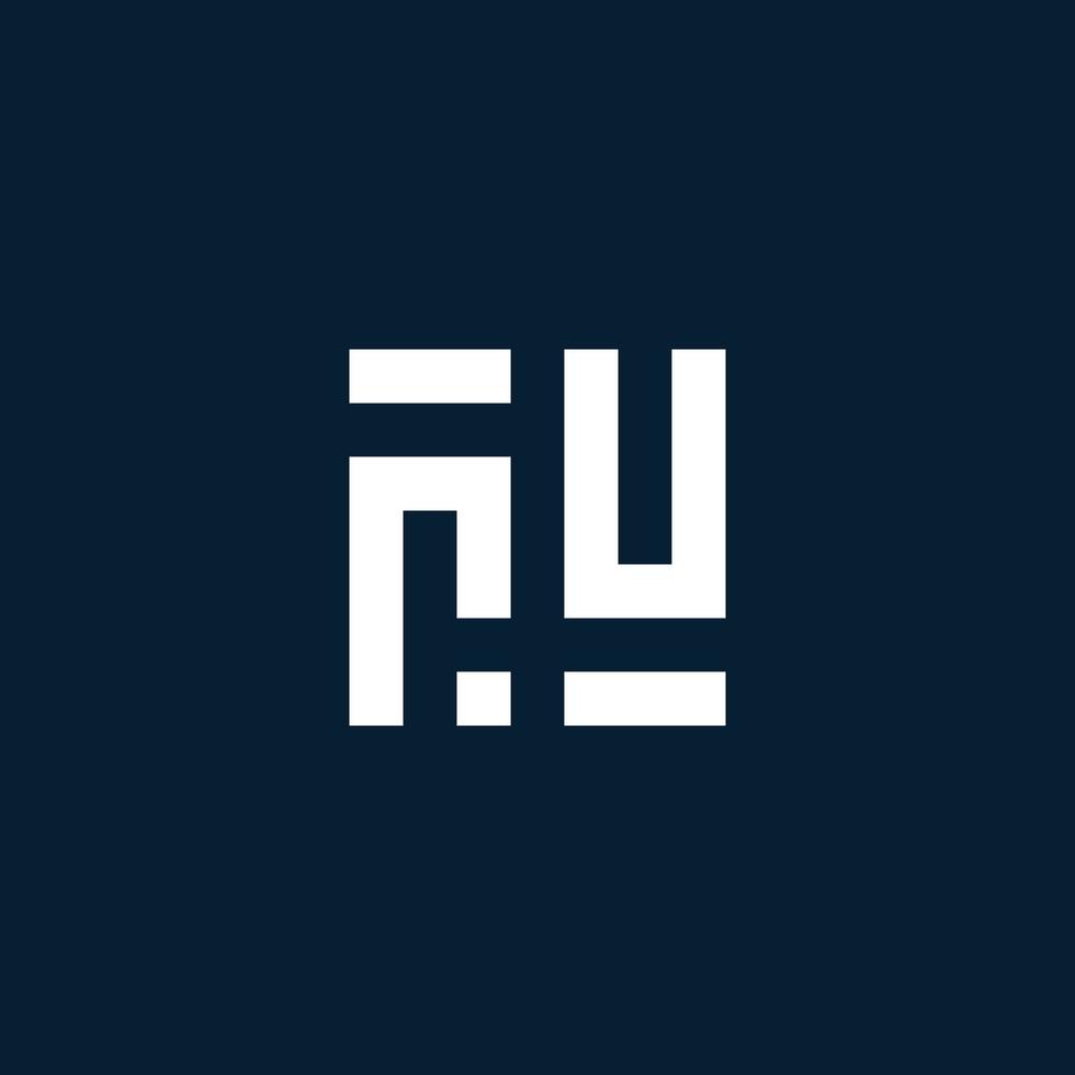 RU initial monogram logo with geometric style vector