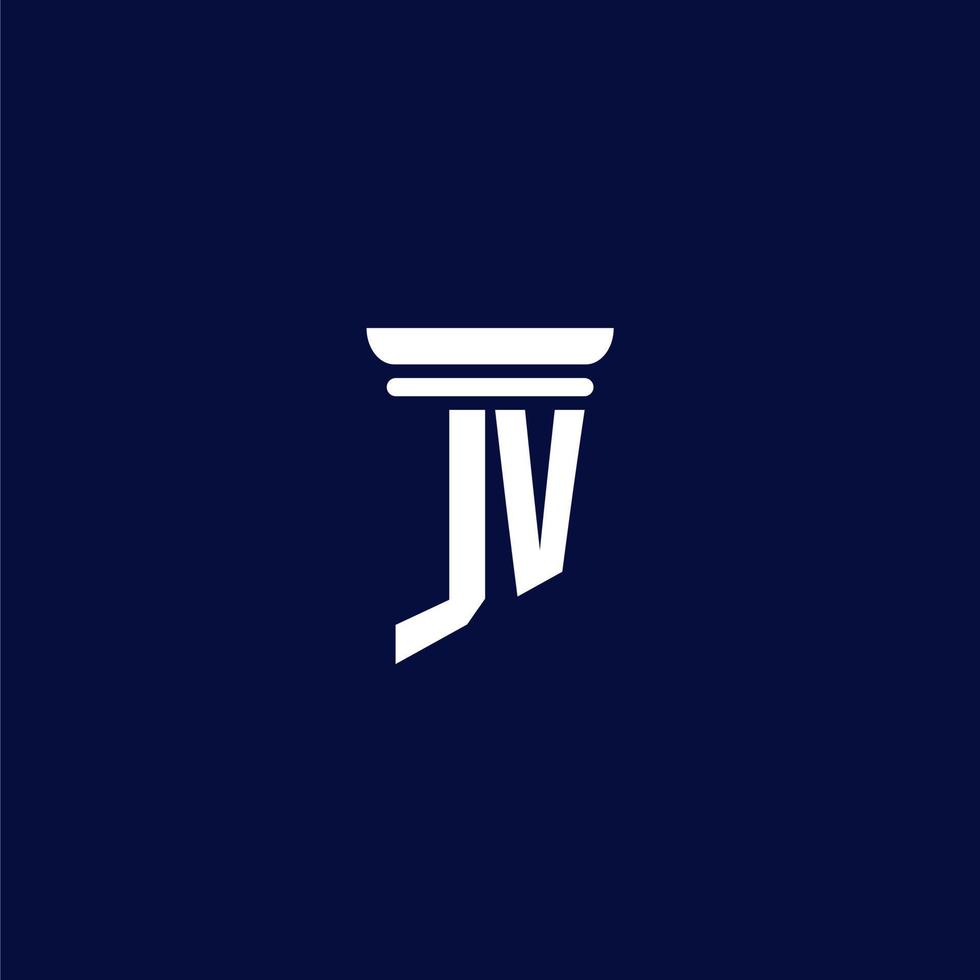 JV initial monogram logo design for law firm vector