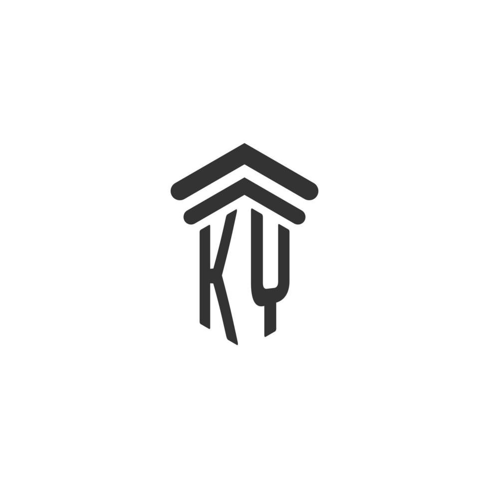 ky inicial para el diseño del logotipo del bufete de abogados vector