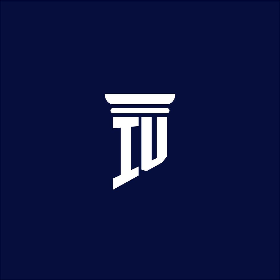 IU initial monogram logo design for law firm vector