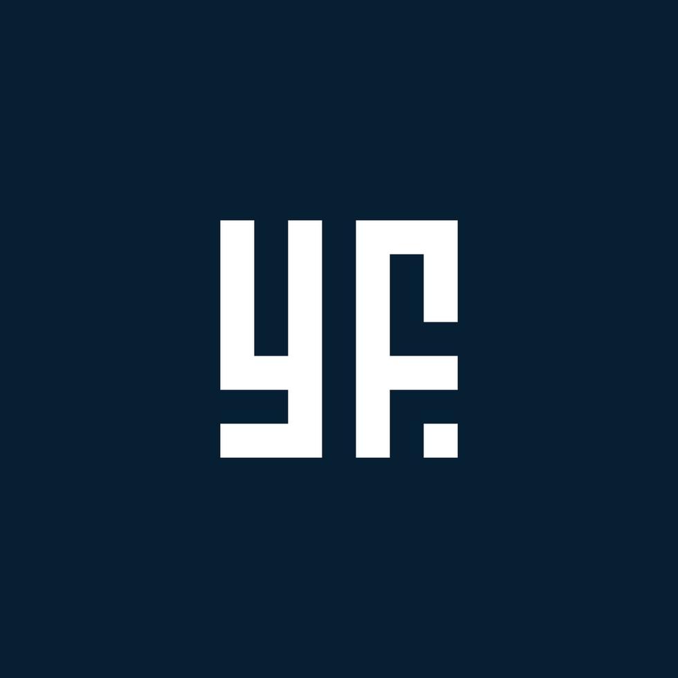 logotipo de monograma inicial de yf con estilo geométrico vector