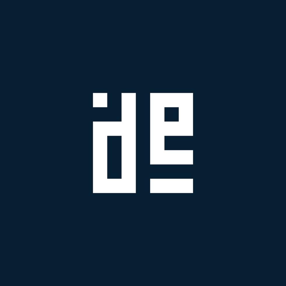 DE initial monogram logo with geometric style vector