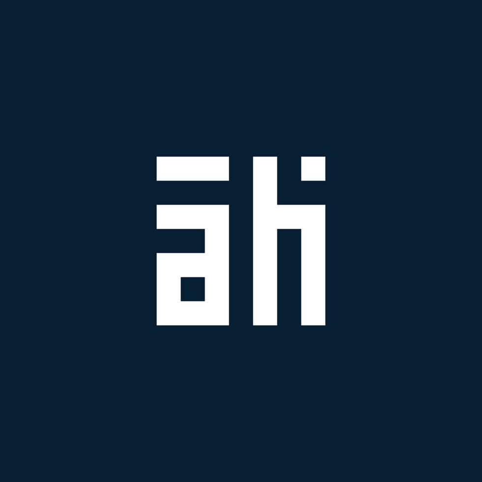 AH initial monogram logo with geometric style vector