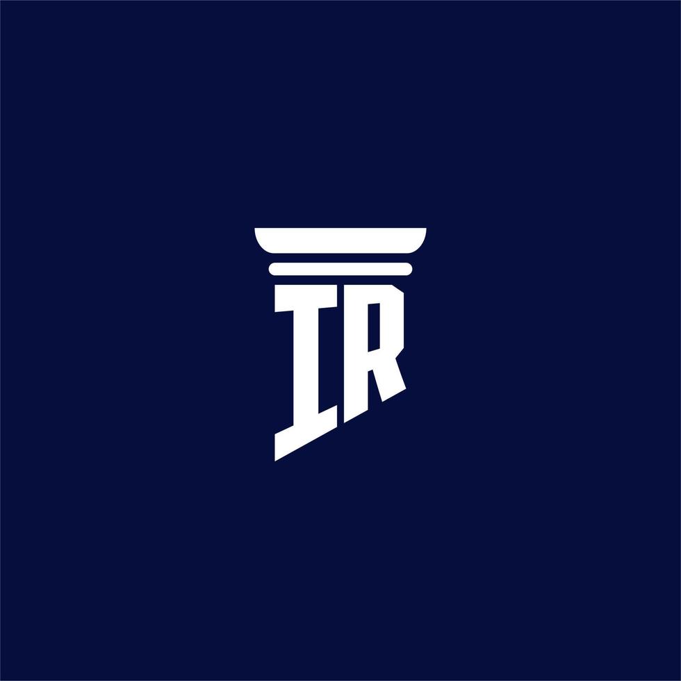 IR initial monogram logo design for law firm vector