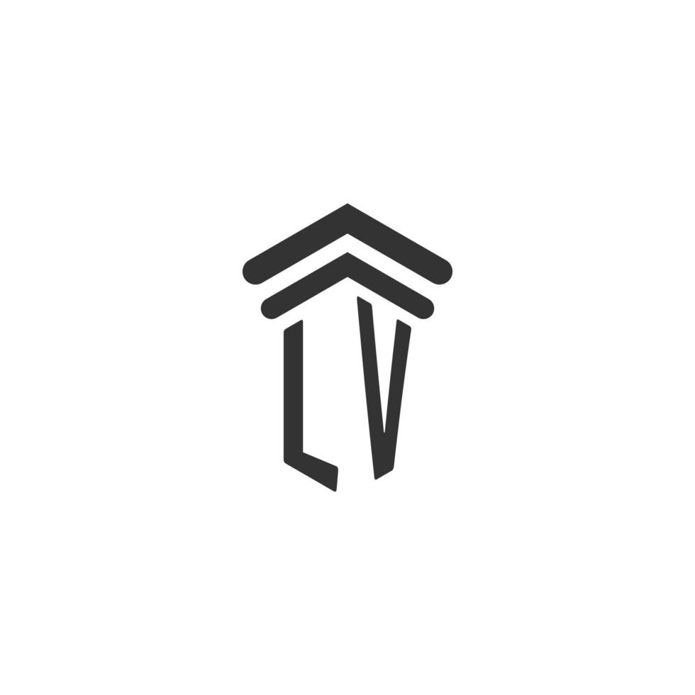 LV initial for law firm logo design vector