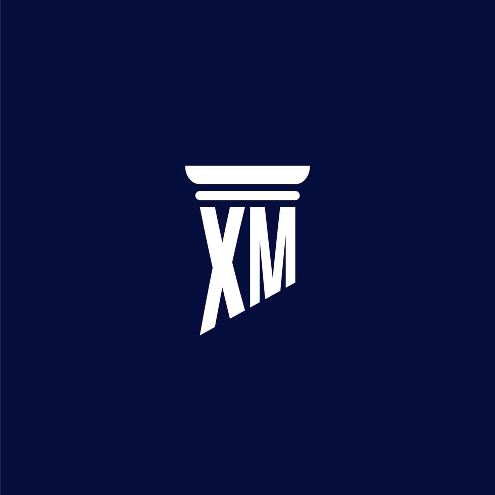 diseño de logotipo de monograma inicial xm para bufete de abogados vector