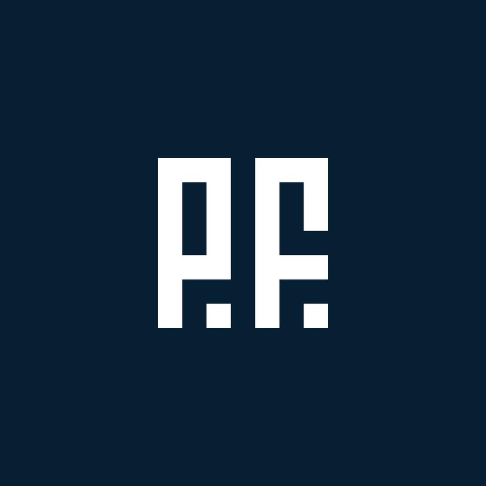 PF initial monogram logo with geometric style vector