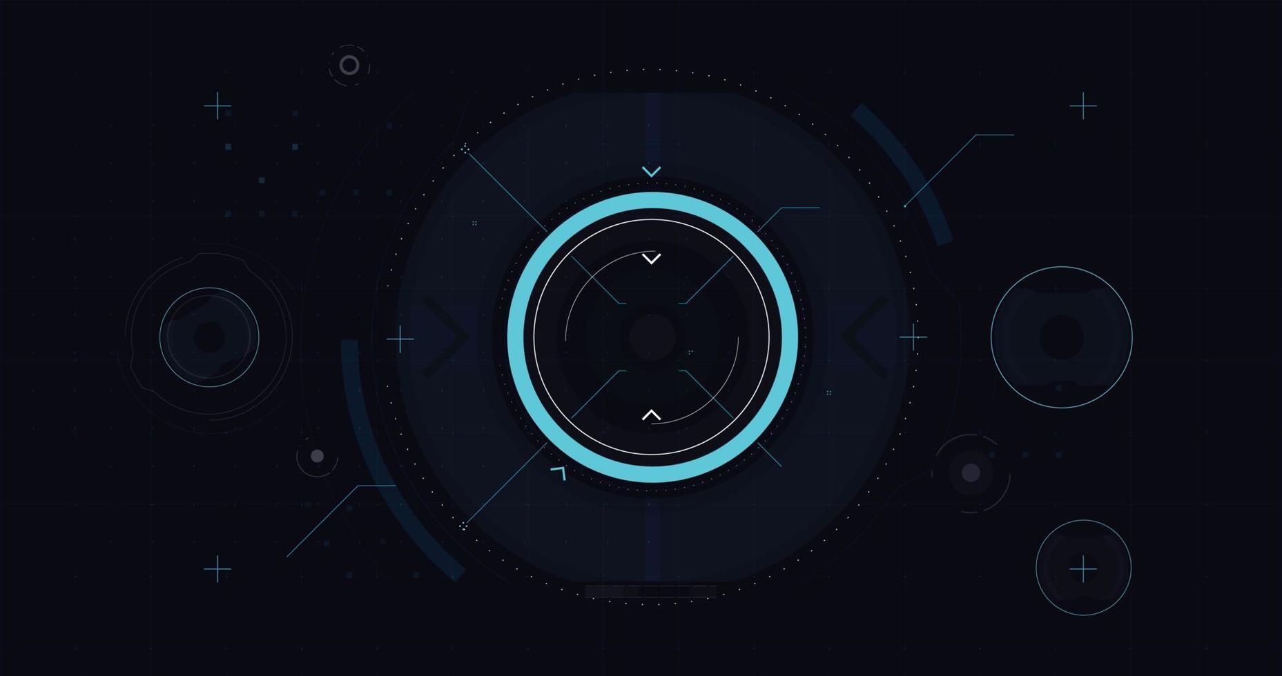 HUD FUI template for widescreen without text, Futuristic design elements. HUD focus elements. Sci-fi design. FUI collection, Military collimator sight, Vector HUD set