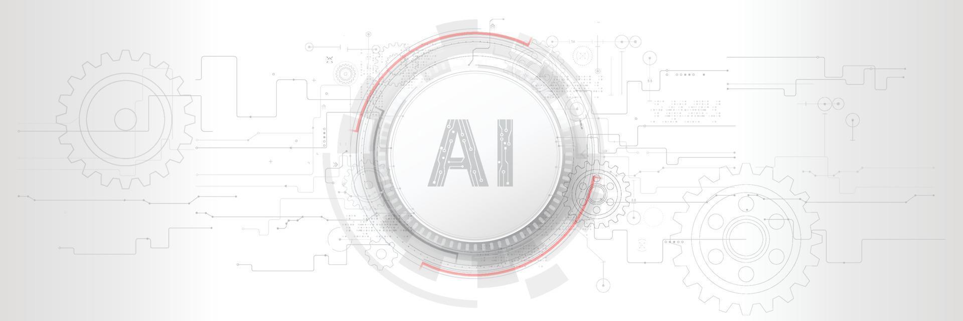 AI Artificial intelligence Abstract background vector