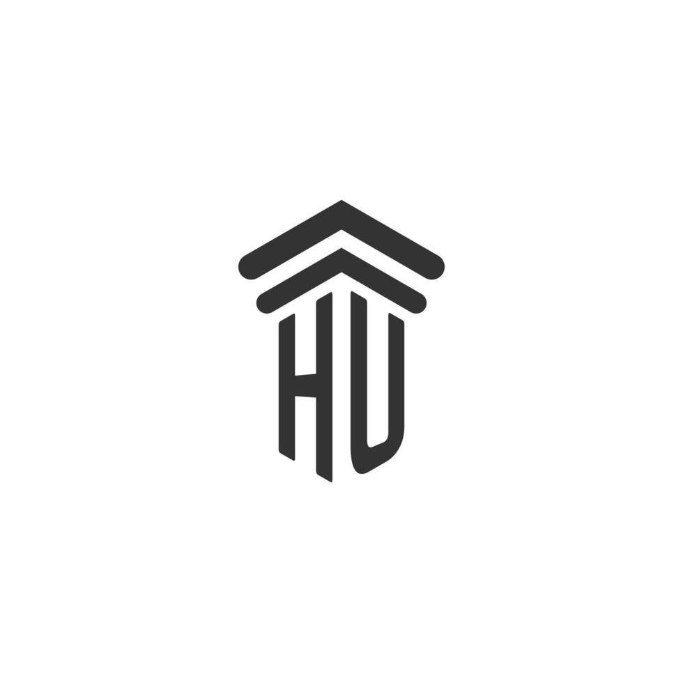 HU initial for law firm logo design vector