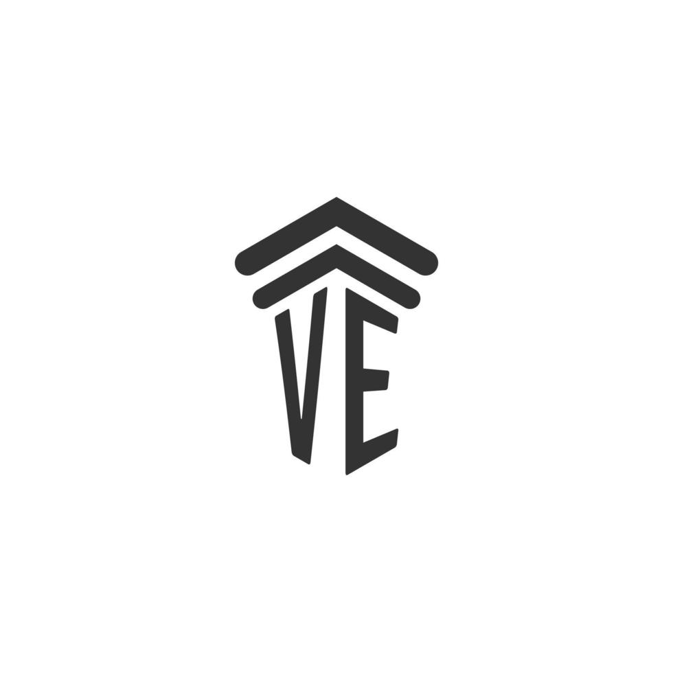 VE initial for law firm logo design vector