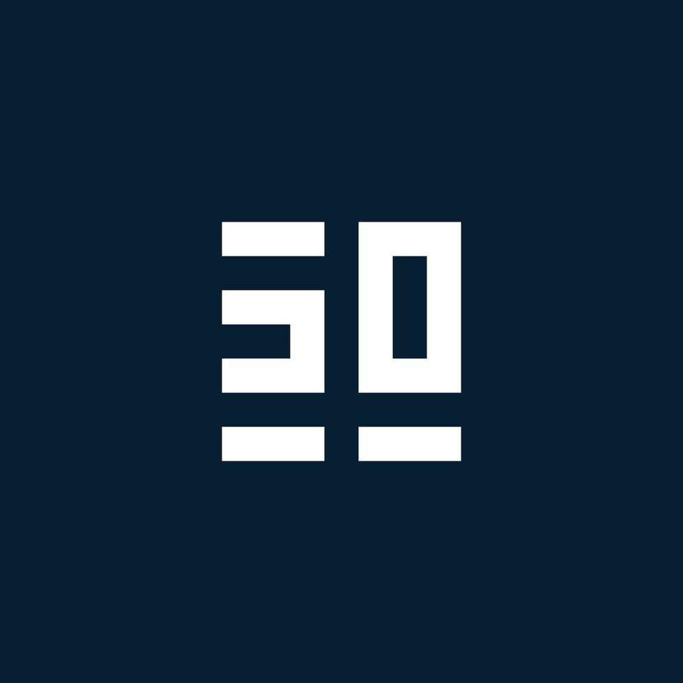 ZO initial monogram logo with geometric style vector