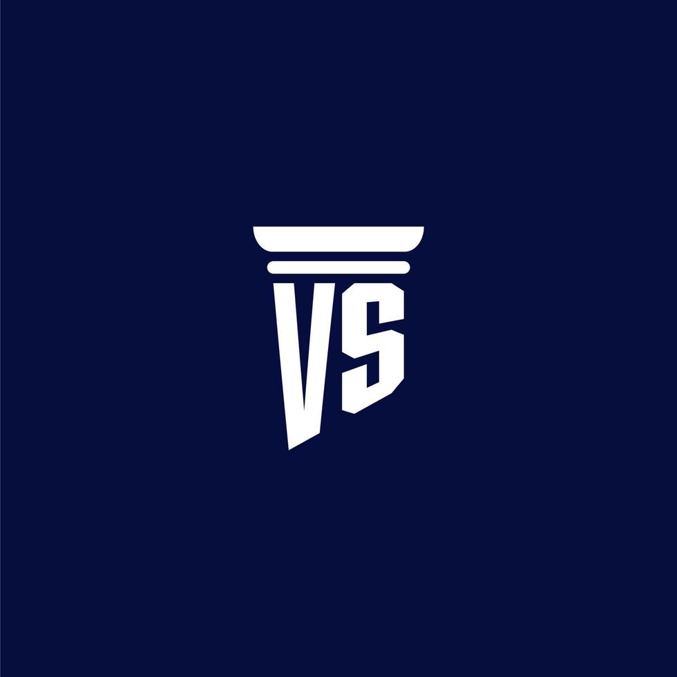 VS initial monogram logo design for law firm vector