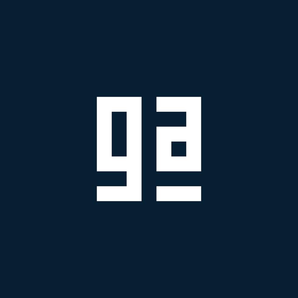 GA initial monogram logo with geometric style vector