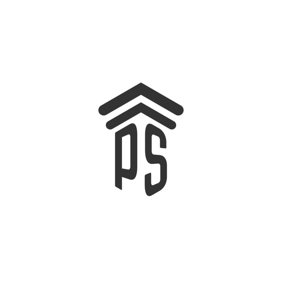 PS initial for law firm logo design vector