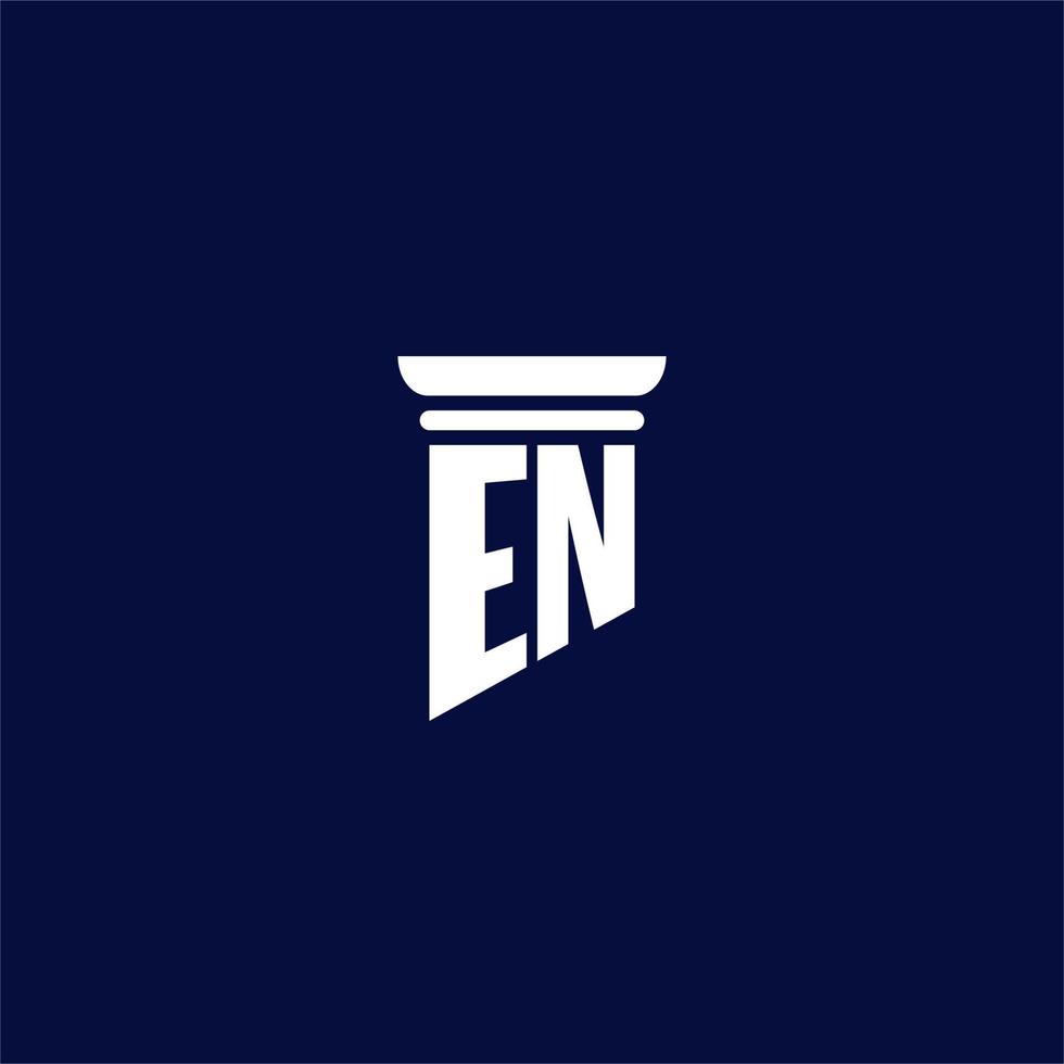 EN initial monogram logo design for law firm vector