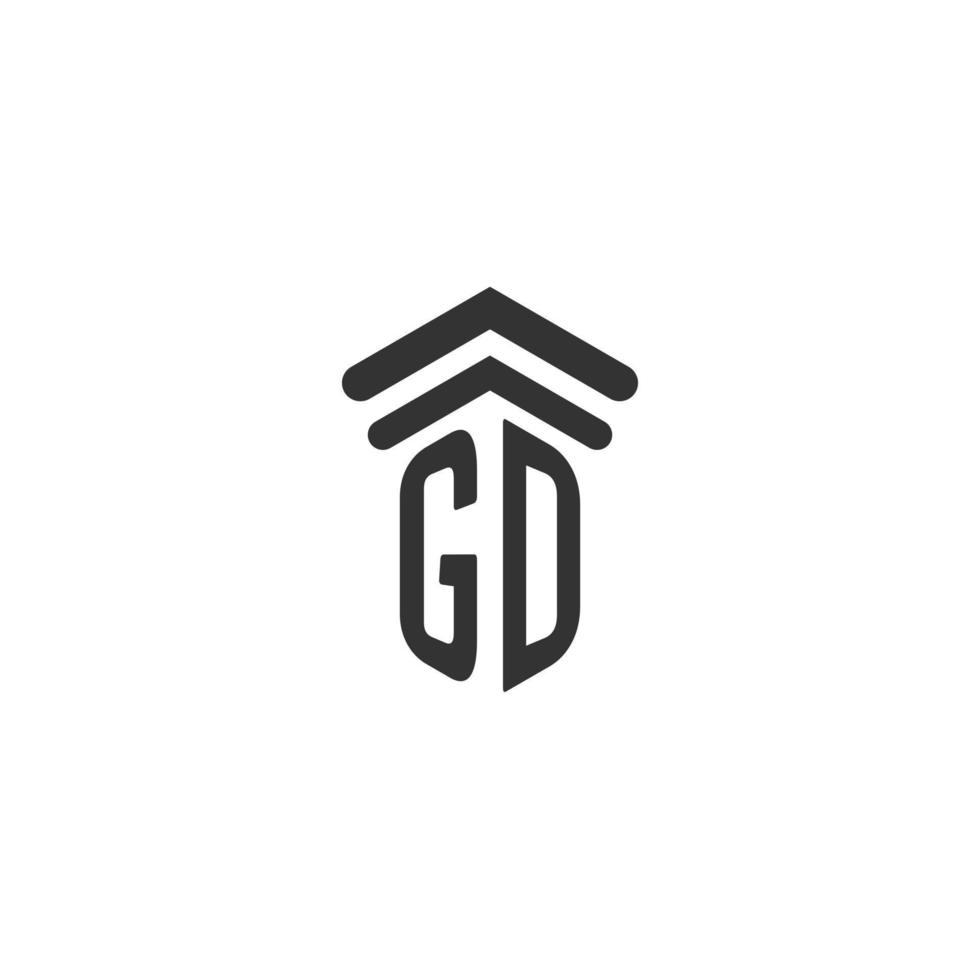 gd inicial para el diseño del logotipo del bufete de abogados vector