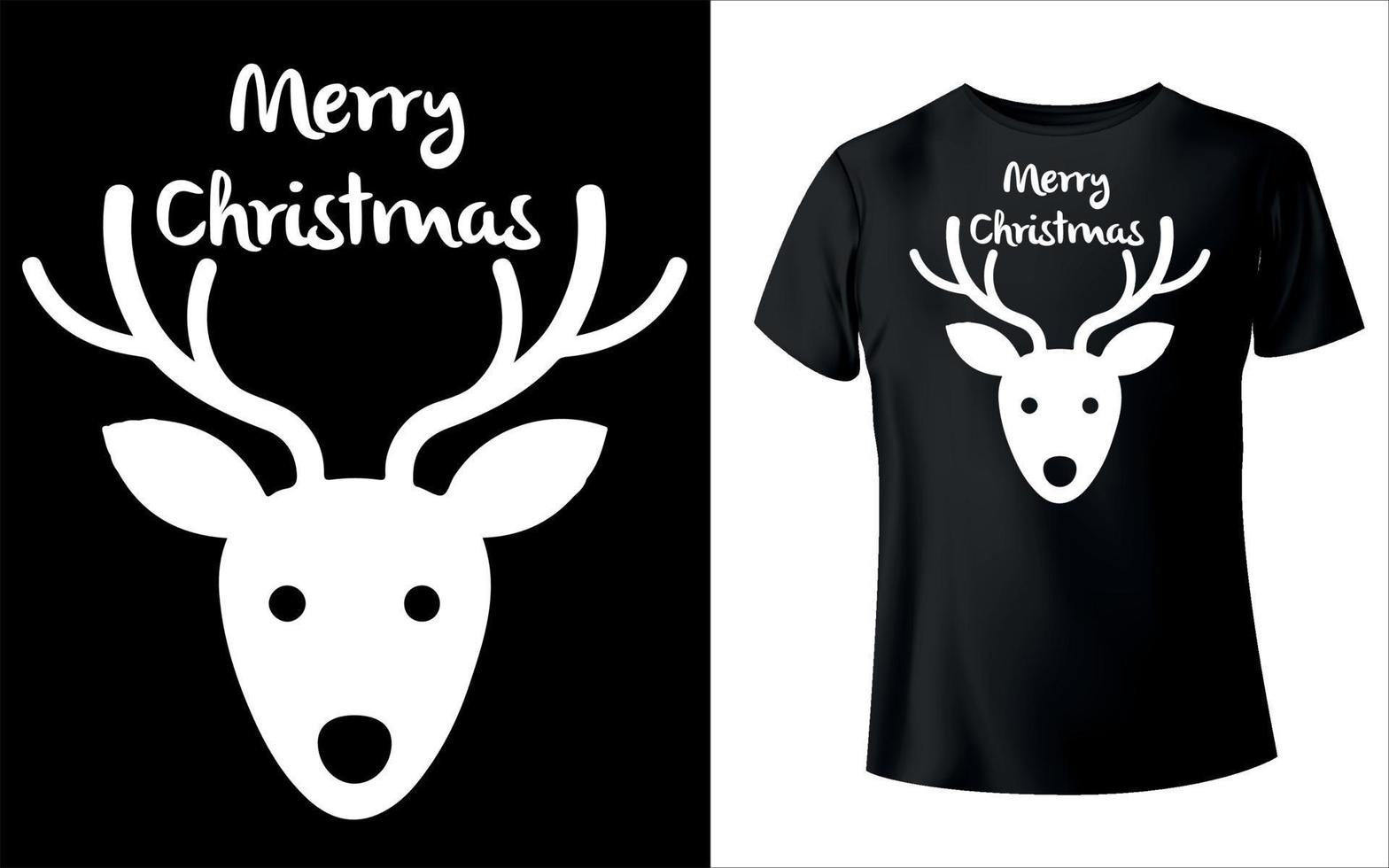 Merry Christmas T-shirt Design with editable vector