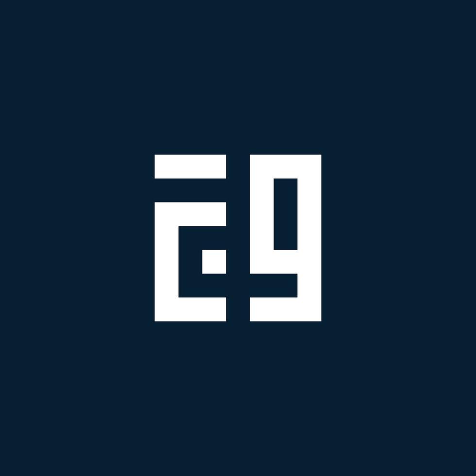 CG initial monogram logo with geometric style vector
