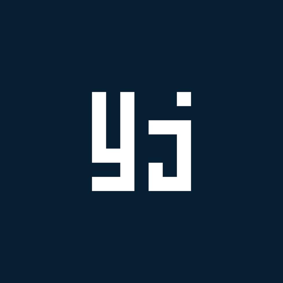 YJ initial monogram logo with geometric style vector