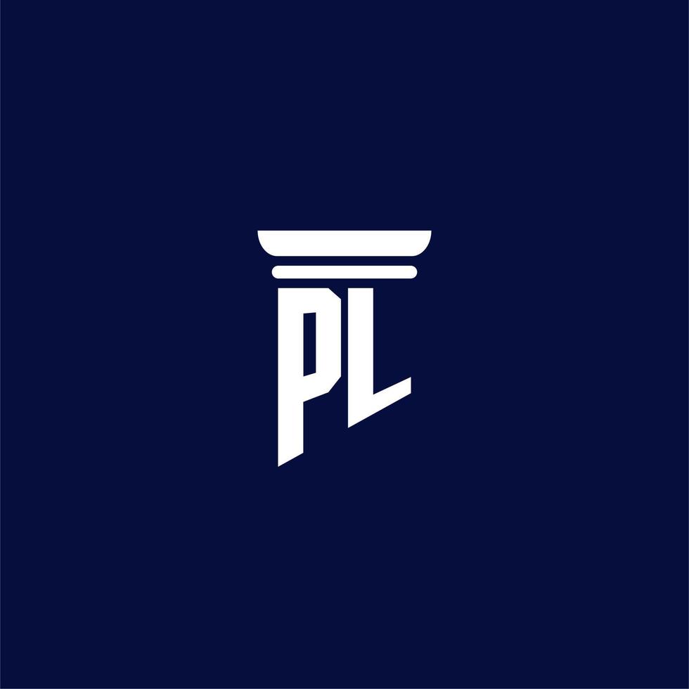 PL initial monogram logo design for law firm vector