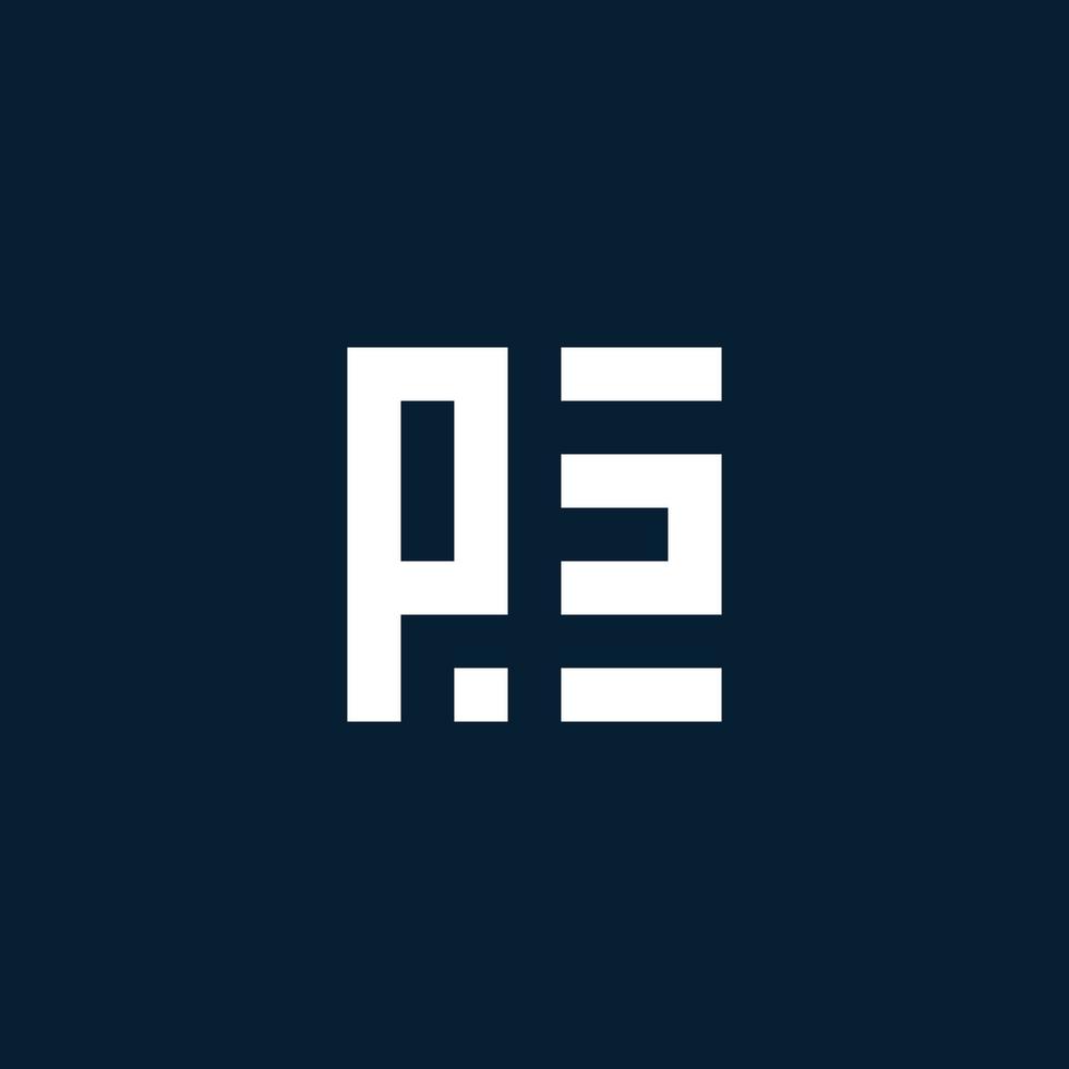 logotipo de monograma inicial ps con estilo geométrico vector
