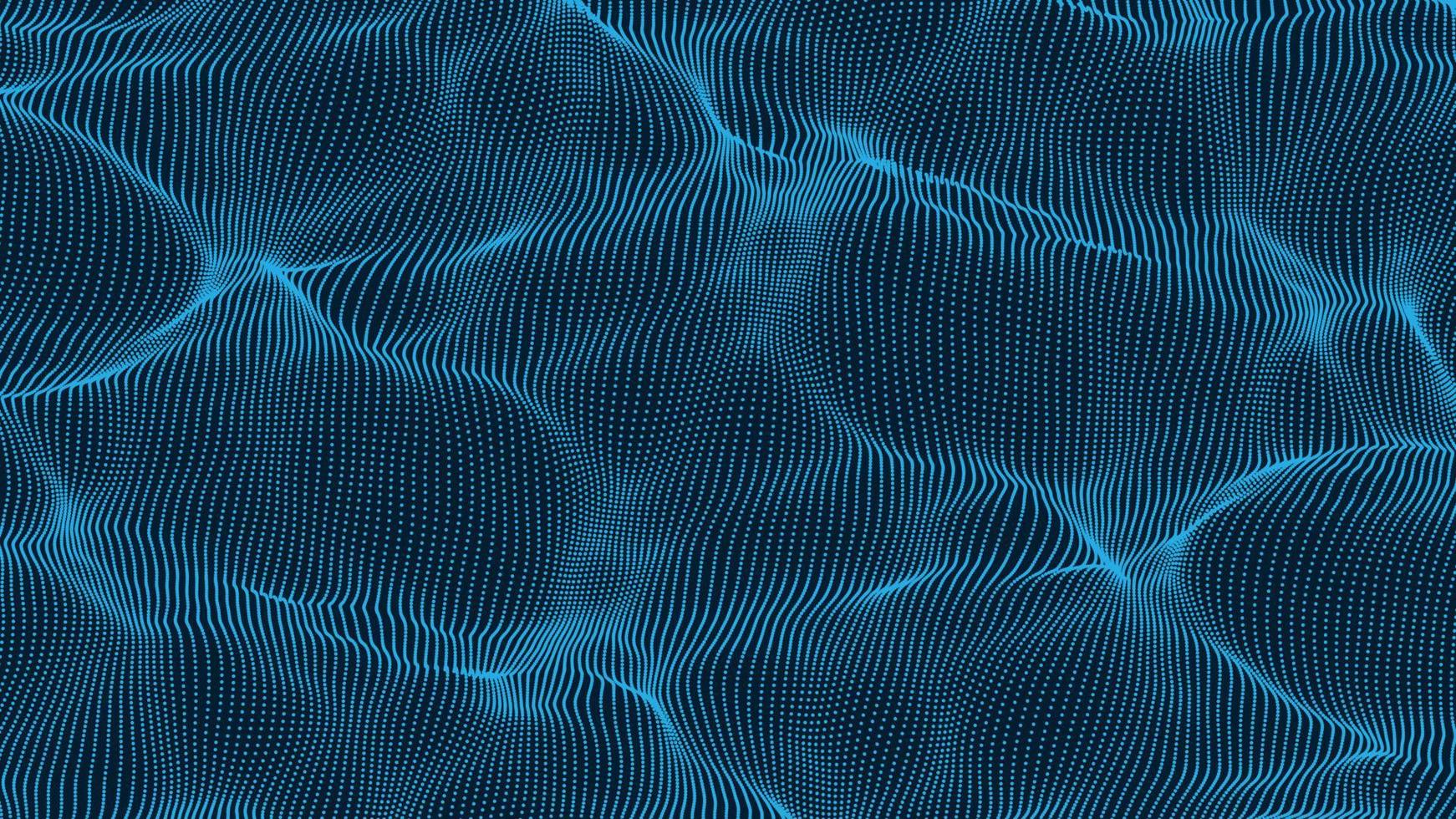 ondas de partículas vectoriales. vista aérea abstracta del océano. ondas suaves de puntos. elegante flujo de partículas. Fondo de tecnología elegante para diseños futuristas. vector