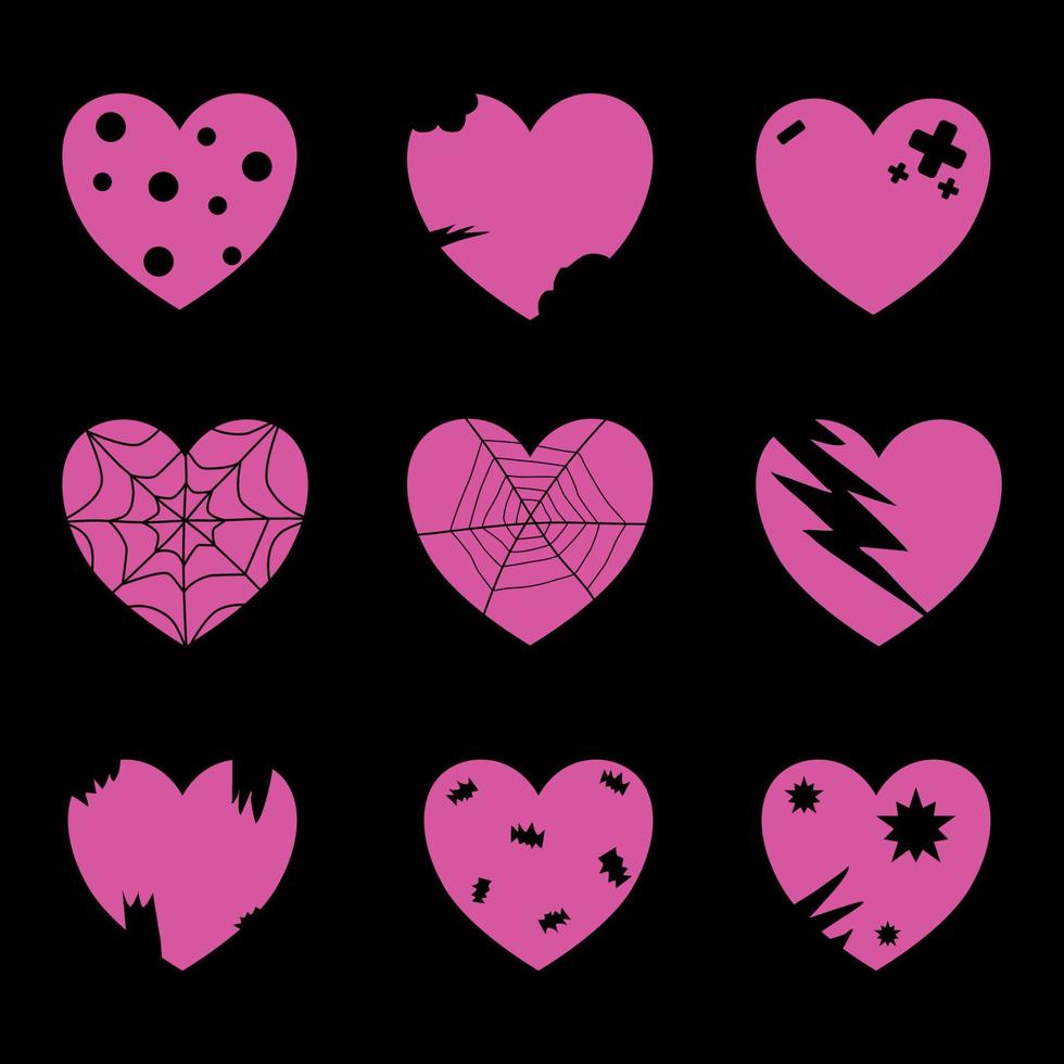 Heart shape element set vector