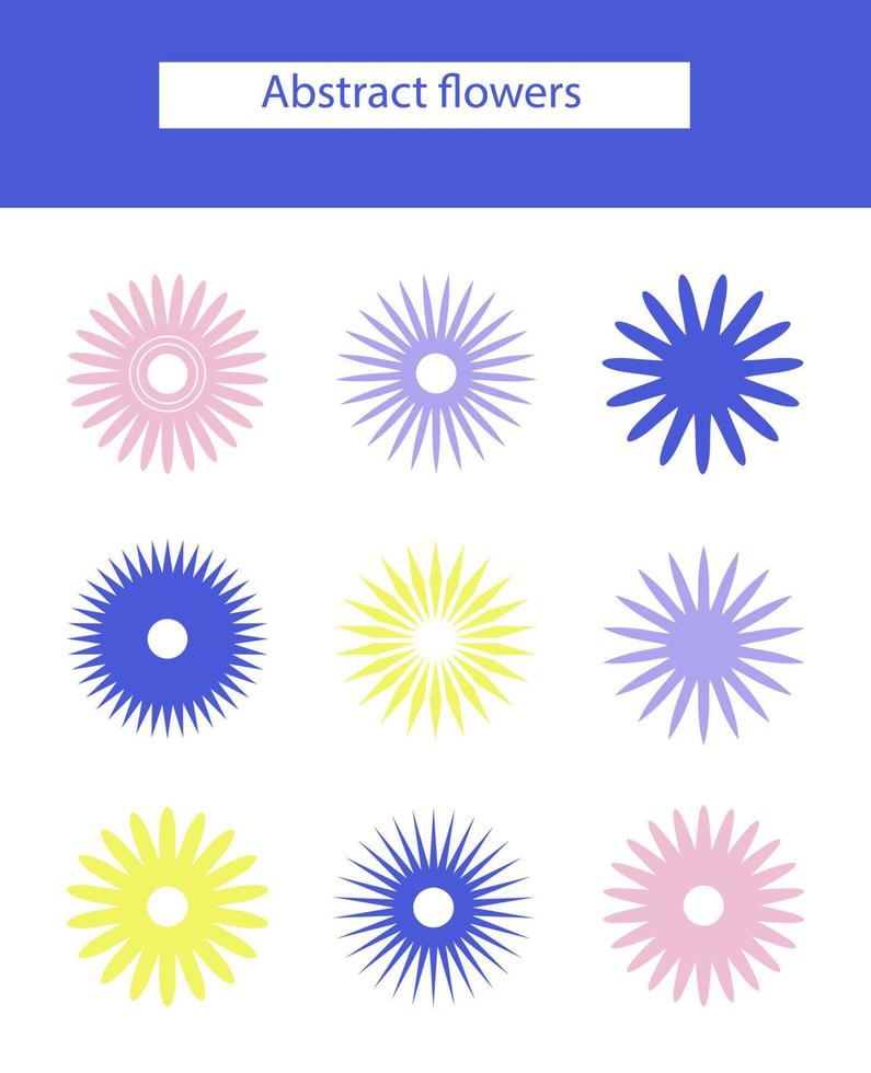 Modern aesthetic shapes. Abstract flowers. Trendy elements for your designs. vector