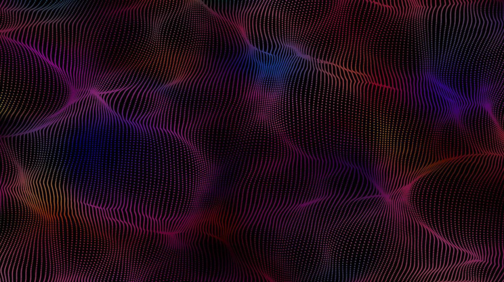 Vector abstract design of colorful particle waves.Smooth waves of dots. Elegant particle flow. Elegant technology background for futuristic designs.