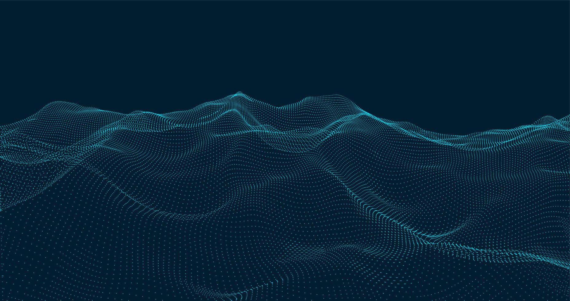 Abstract vector particle waves. Flowing dots forming wavy pattern. Elegant technology background for futuristic designs.