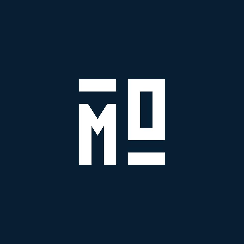 MO initial monogram logo with geometric style vector