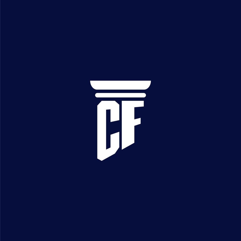 diseño de logotipo de monograma inicial cf para bufete de abogados vector