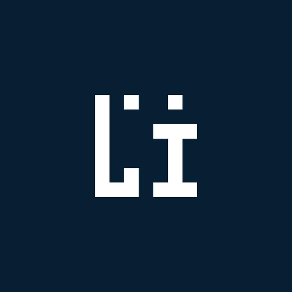 LI initial monogram logo with geometric style vector