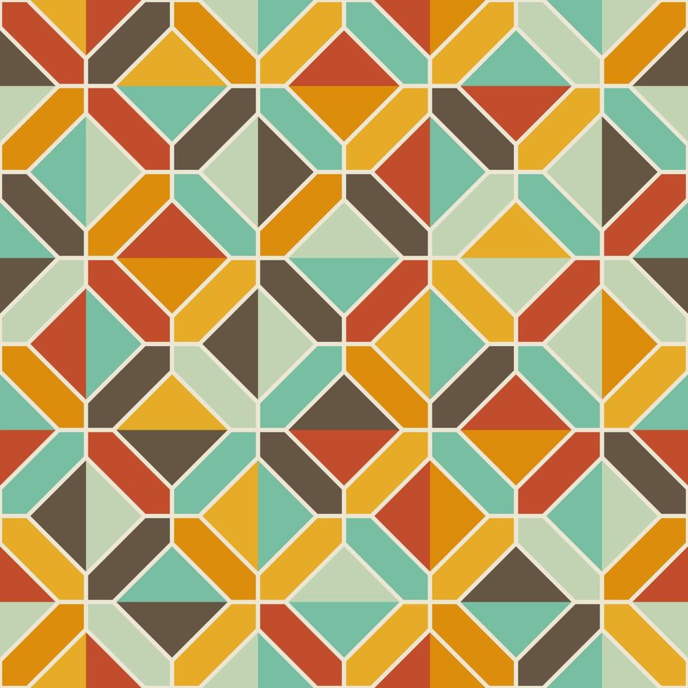 Square Pattern Retro Color Seamless Background vector