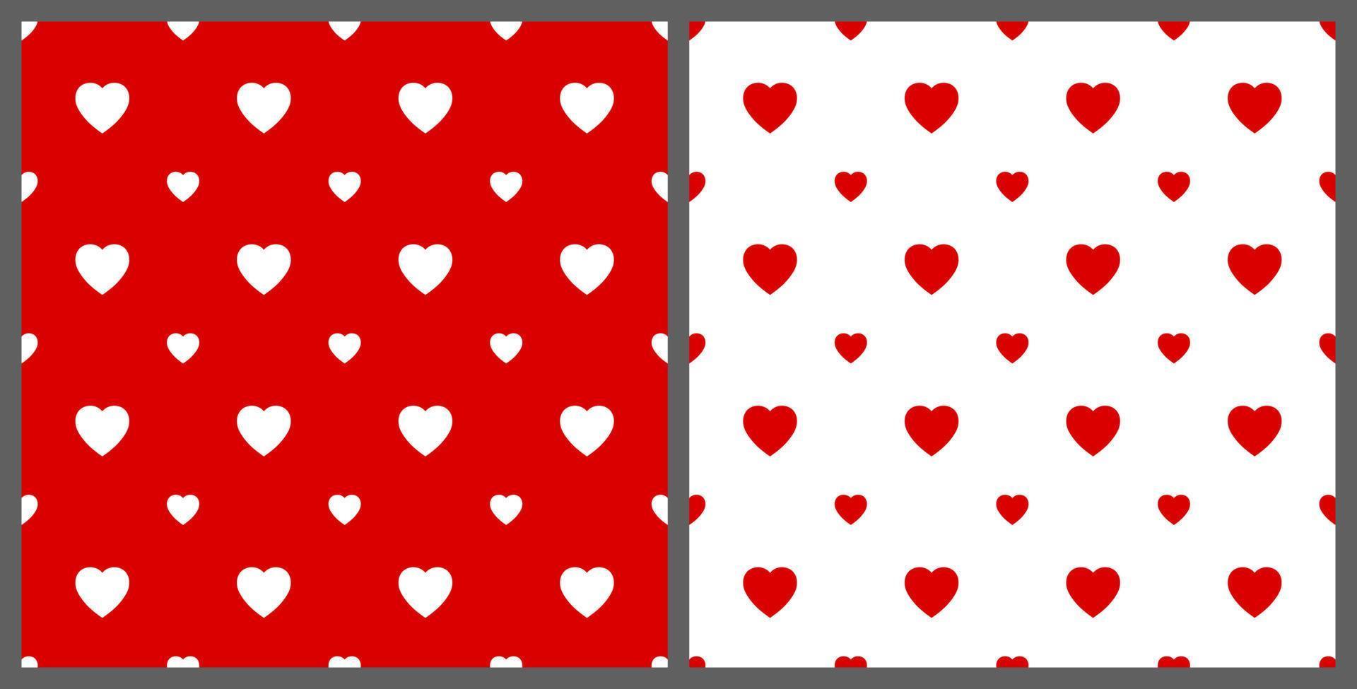 Heart Shape Background Pattern Red White Seamless vector