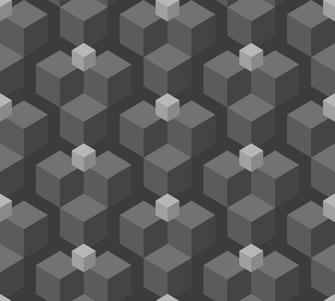 fondo geométrico patrón cubo forma gris vector