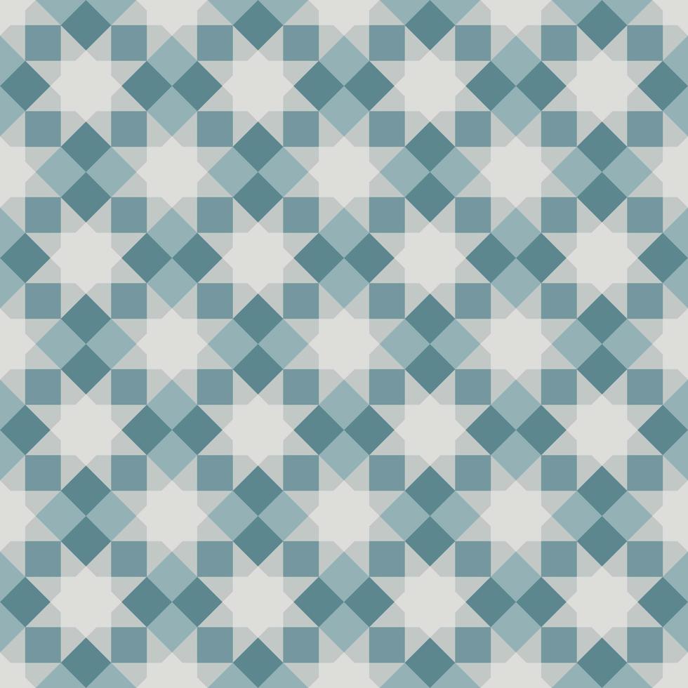 Octagram Square Pattern Seamless Background Green Gray vector