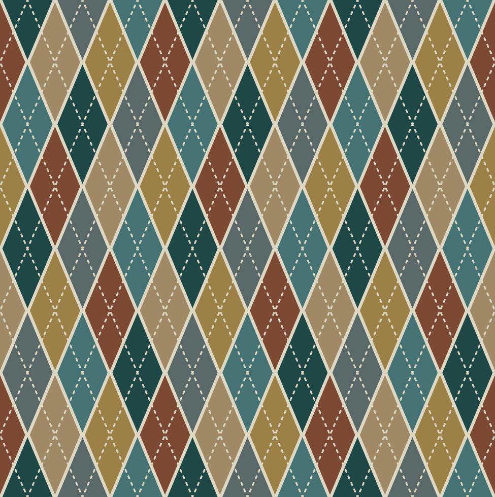 argyle de patrones sin fisuras color retro cuadros escoceses de tartán vector