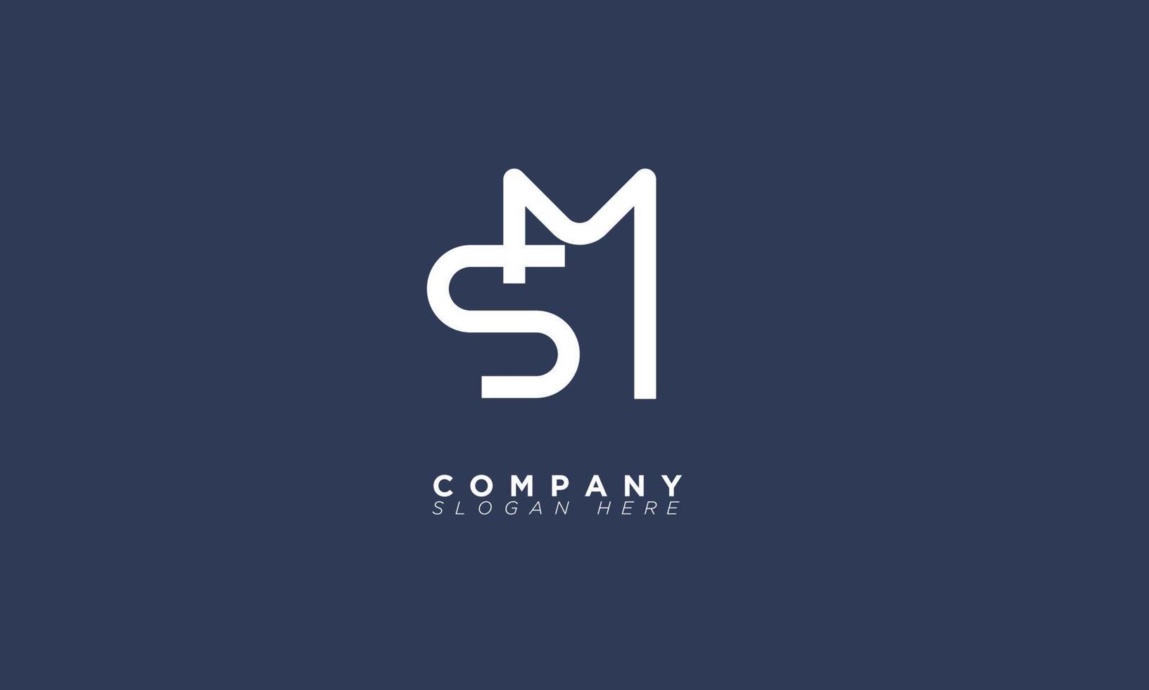 Alphabet letters Initials Monogram logo SM, MS, S and M vector