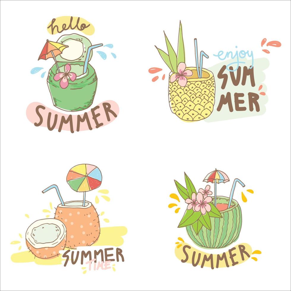summer logo collection vector