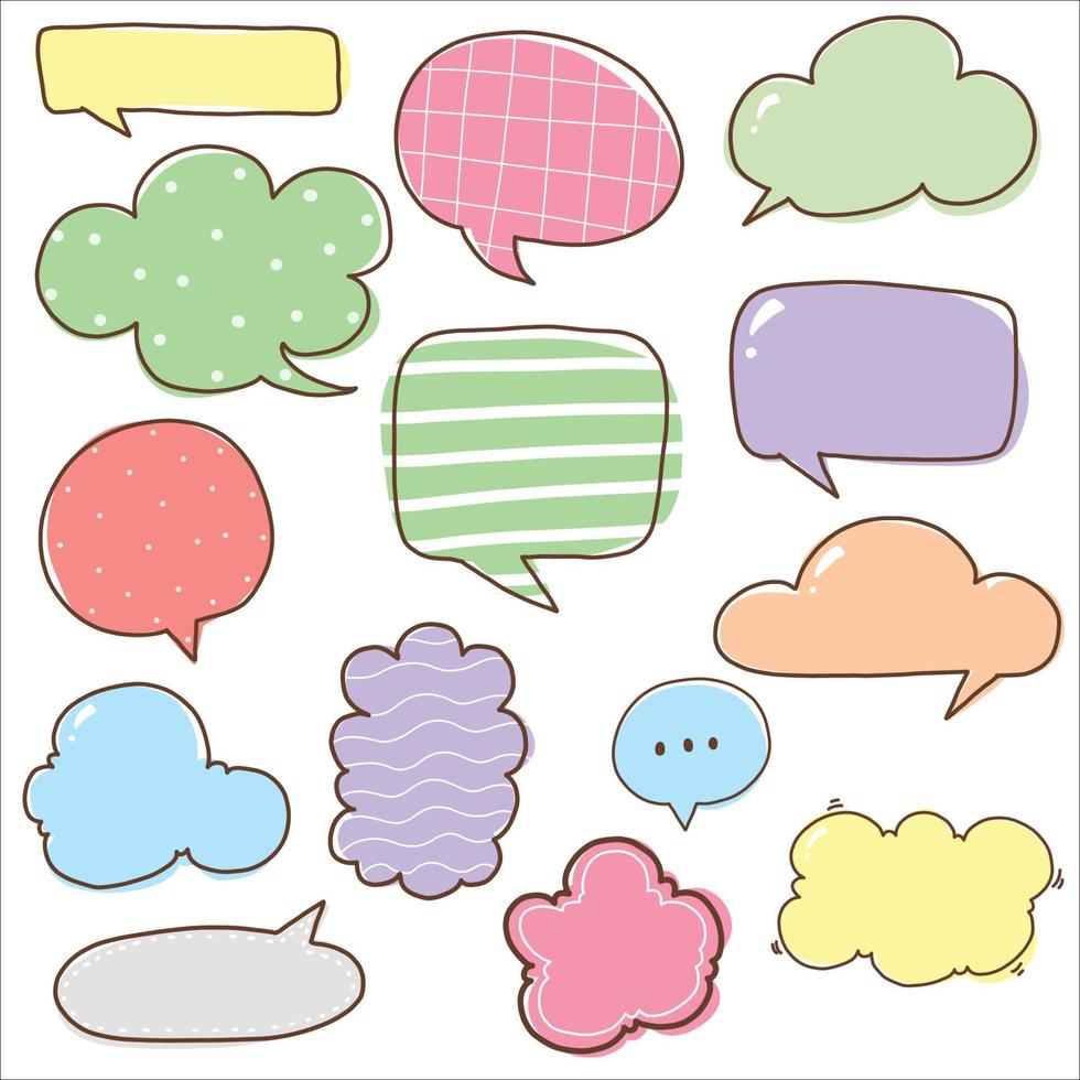 Cartoon doodle cute collection textbox vector