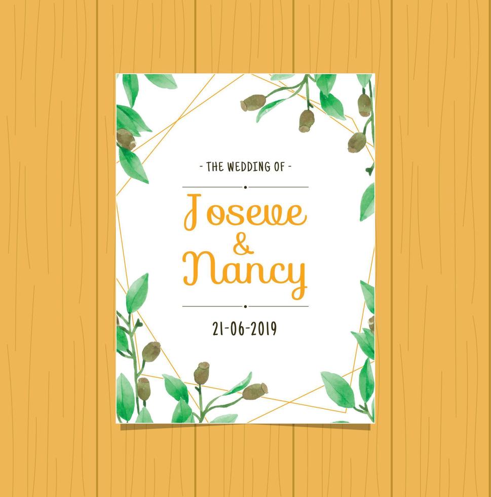 wedding card template vector