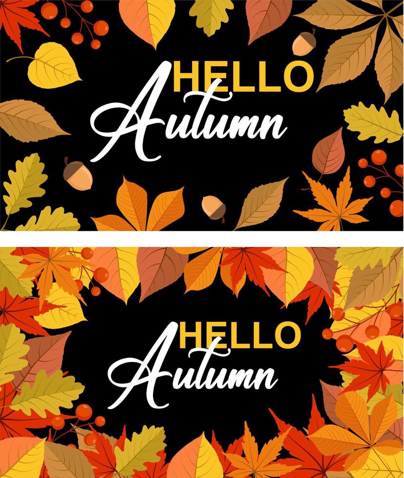 Hello Autumn banner vector