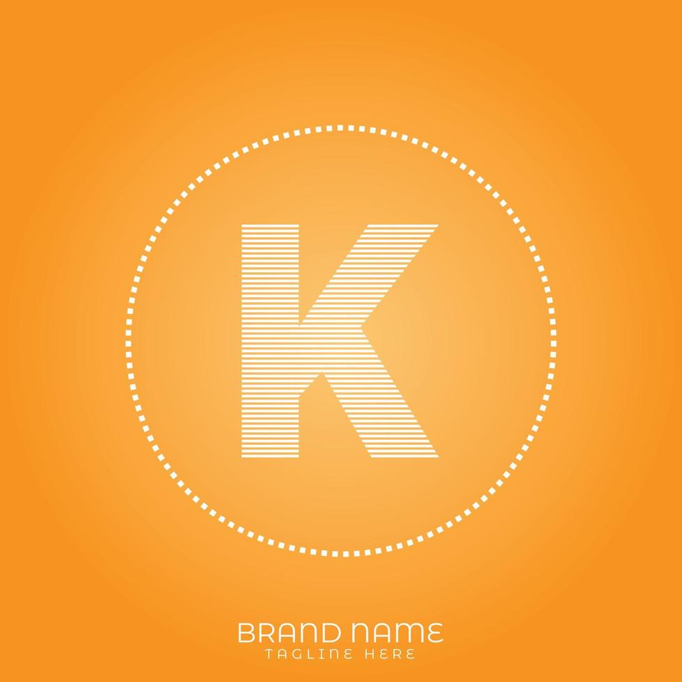  K letter initial logo template with line art design 10802806 Vector Art ...