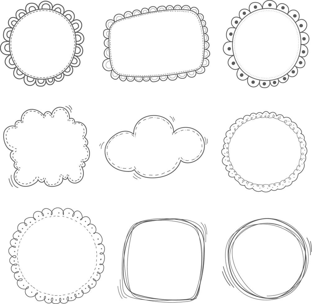 Cartoon doodle cute collection frame vector