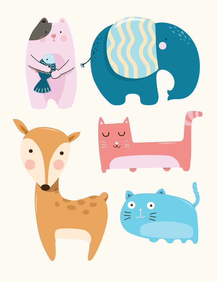 Animal cartoon charactor cute vector