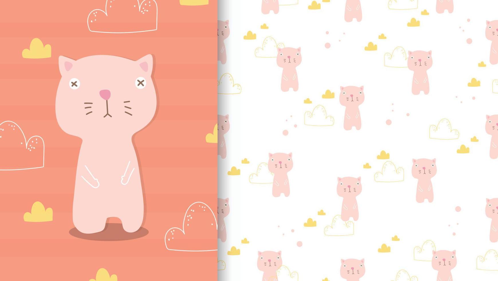 Animal seamless pattern cartoon cute vector