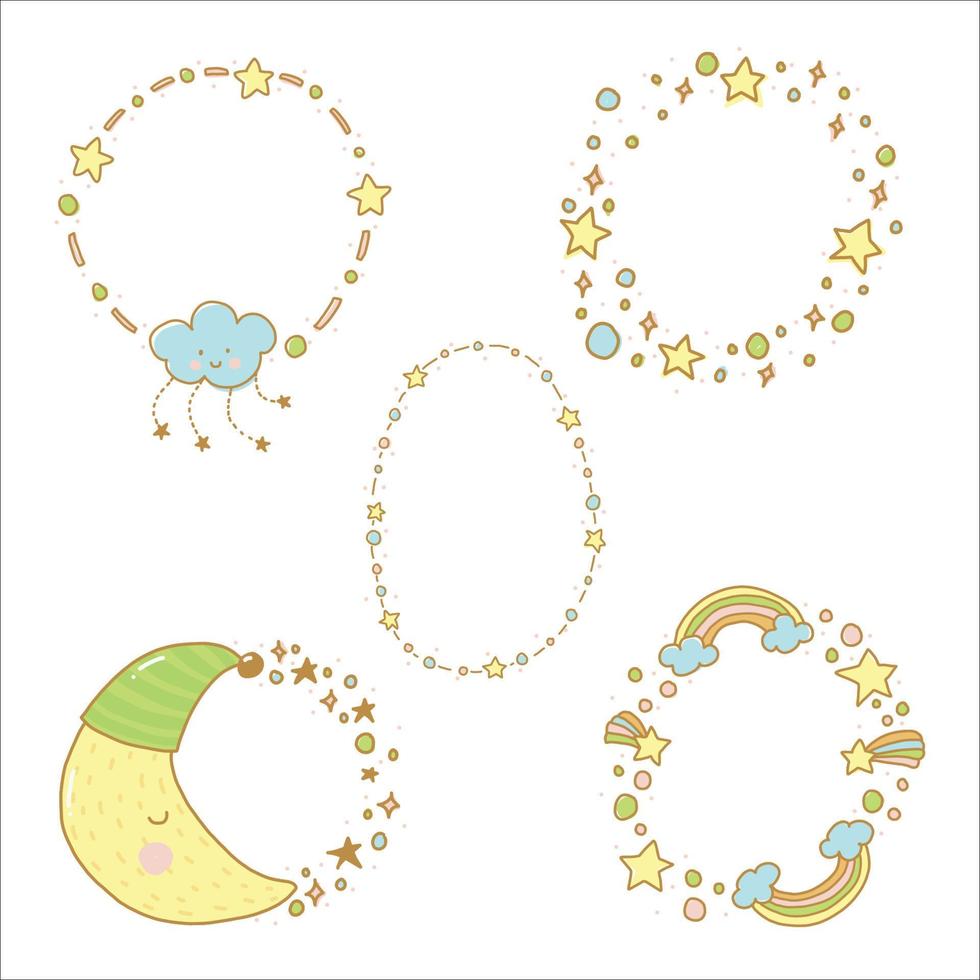 Cartoon doodle cute collection vector
