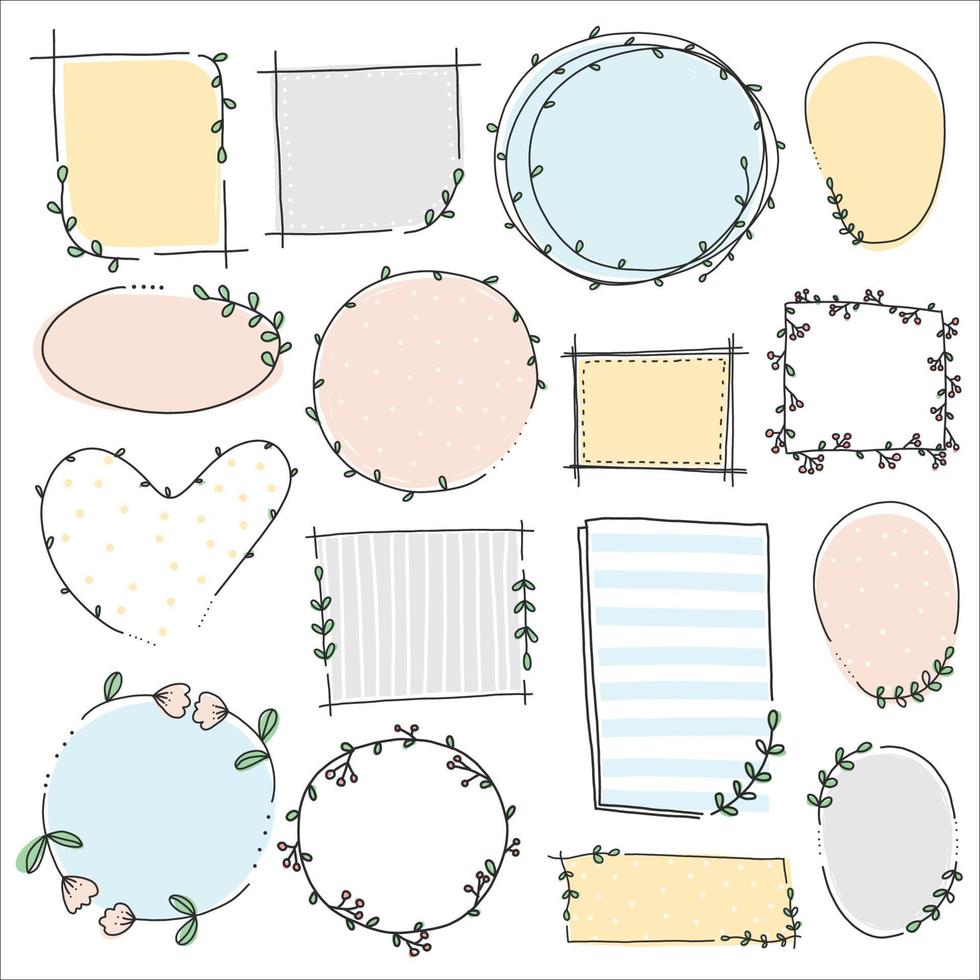 Cartoon doodle cute collection textbox vector